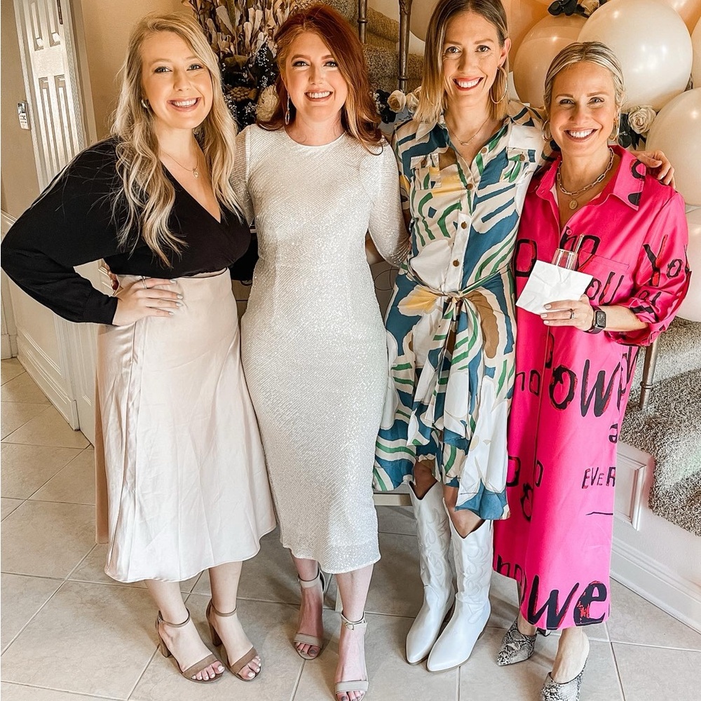 ASOS DESIGN white embellished sequin pencil midi dress